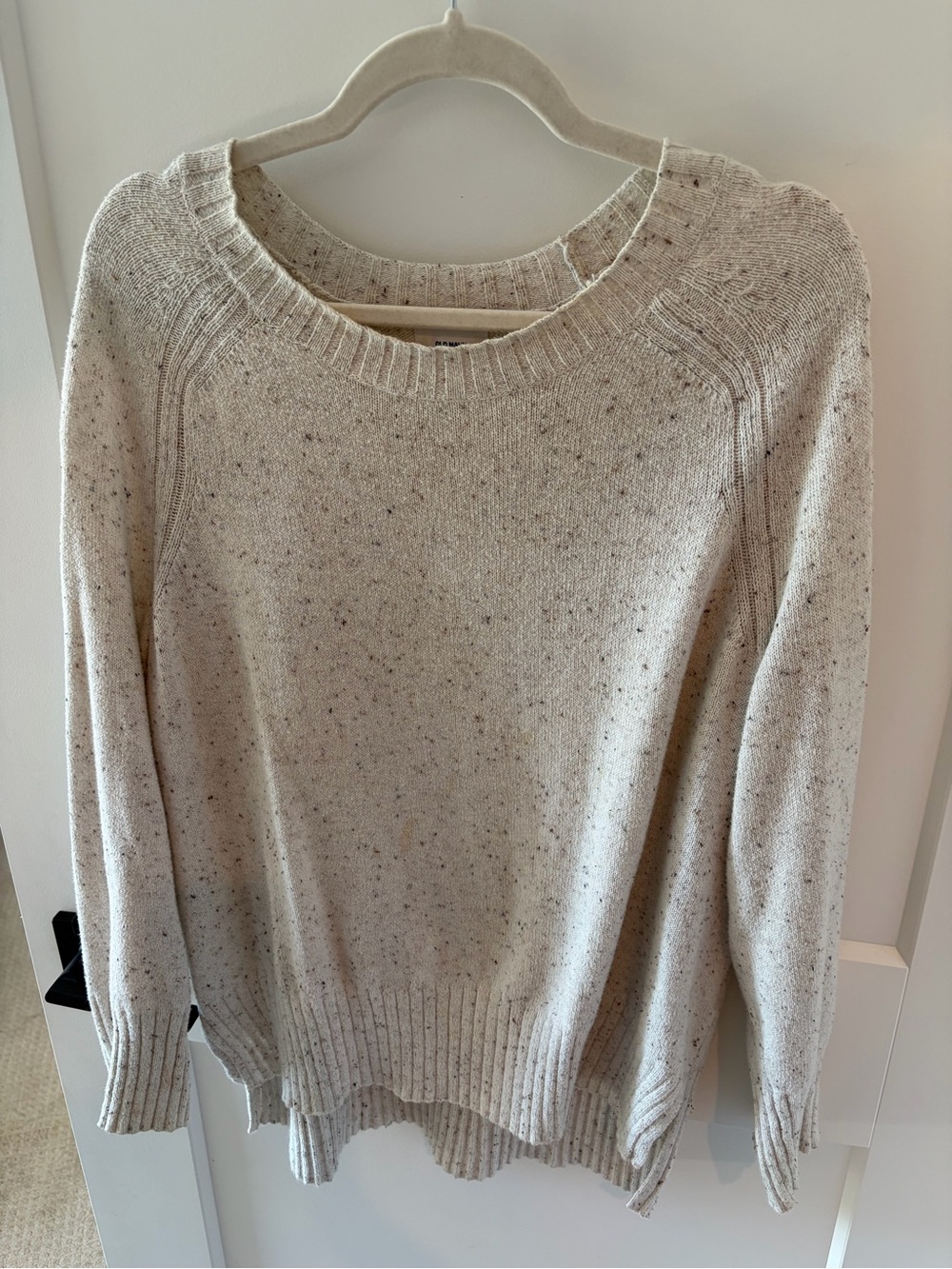 Old navy cream space-dyed classic cotton-blend sweater